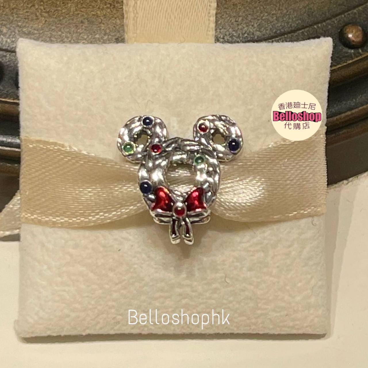 HKDL Disney Pandora Mickey Mouse Christmas Wreath Charm BELLOSHOPHK LIMITED