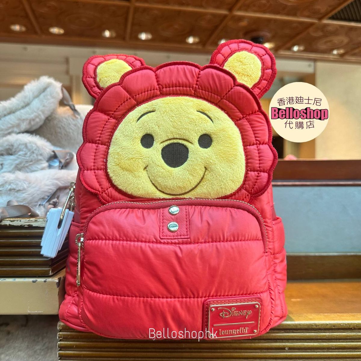 HKDL Disney Loungefly Winnie The Pooh Rainy Day Puffer Jacket Backpack