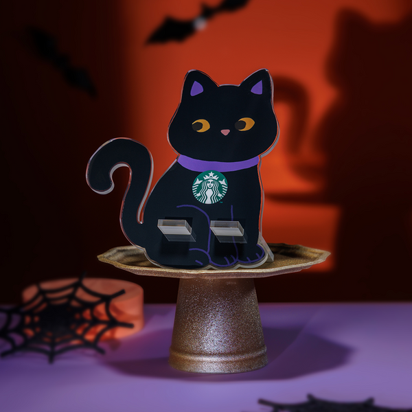 【新品・未使用】ストン・アート　marbell 　cat　大 Starbucks Hong Kong - Witch Cat Acrylic Phone Stand 